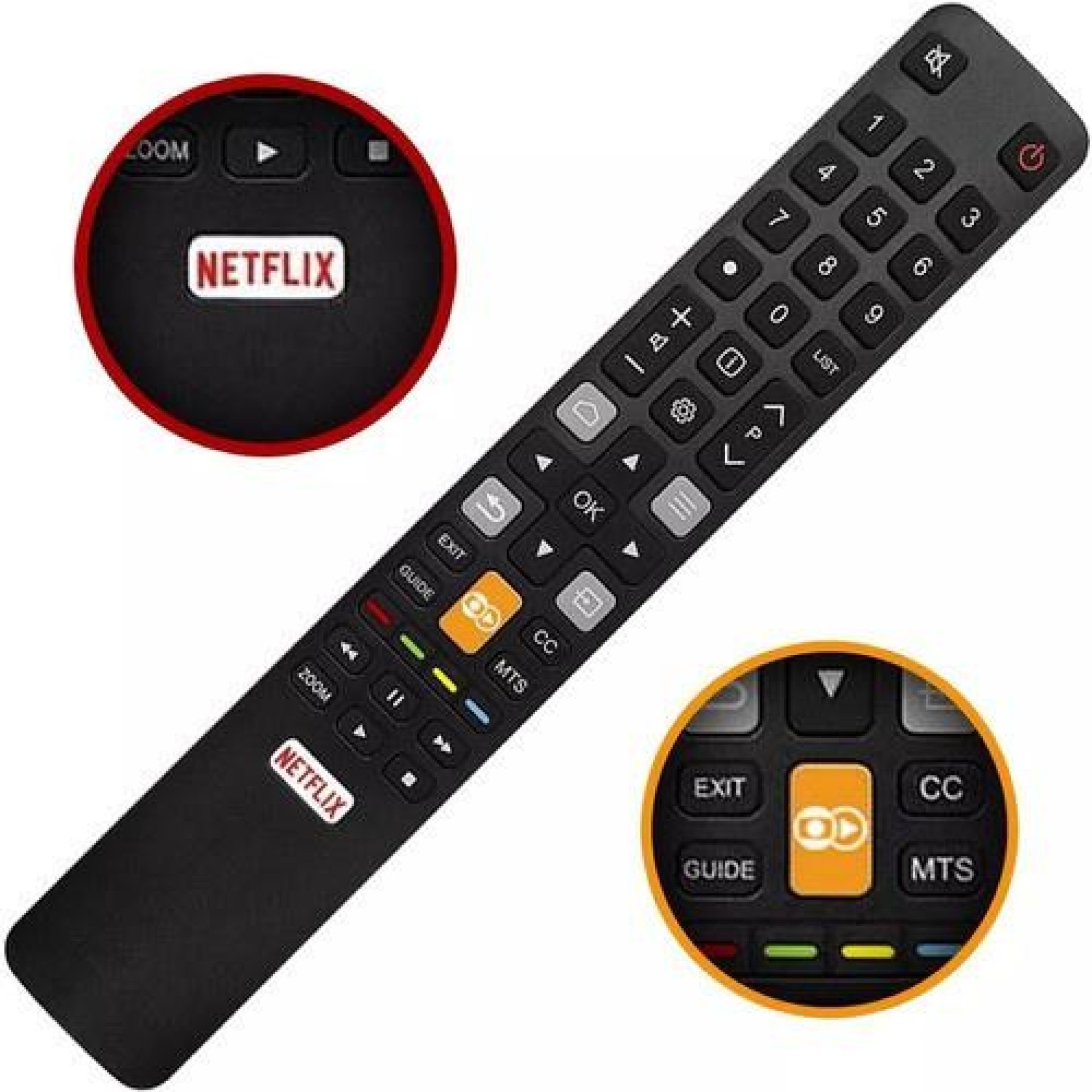 Controle Remoto Compatível com TV Tcl 8027 Smart Rc802n Globo Netflix para Assistência de Netflix